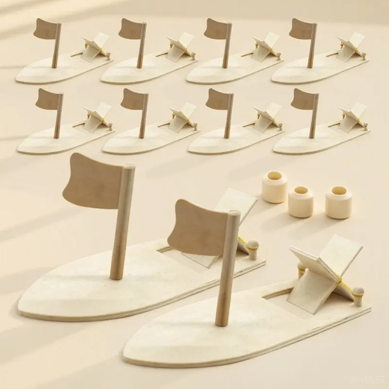 

10Pcs DIY Wooden Sailboat Creative Blank Appearance Kids Painting Craft Decorative Wood Sailboat for Children Graffiti Fun