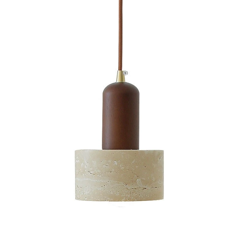

Nordic retro bedroom bedside small chandelier wabi sand wind yellow travertine lamp