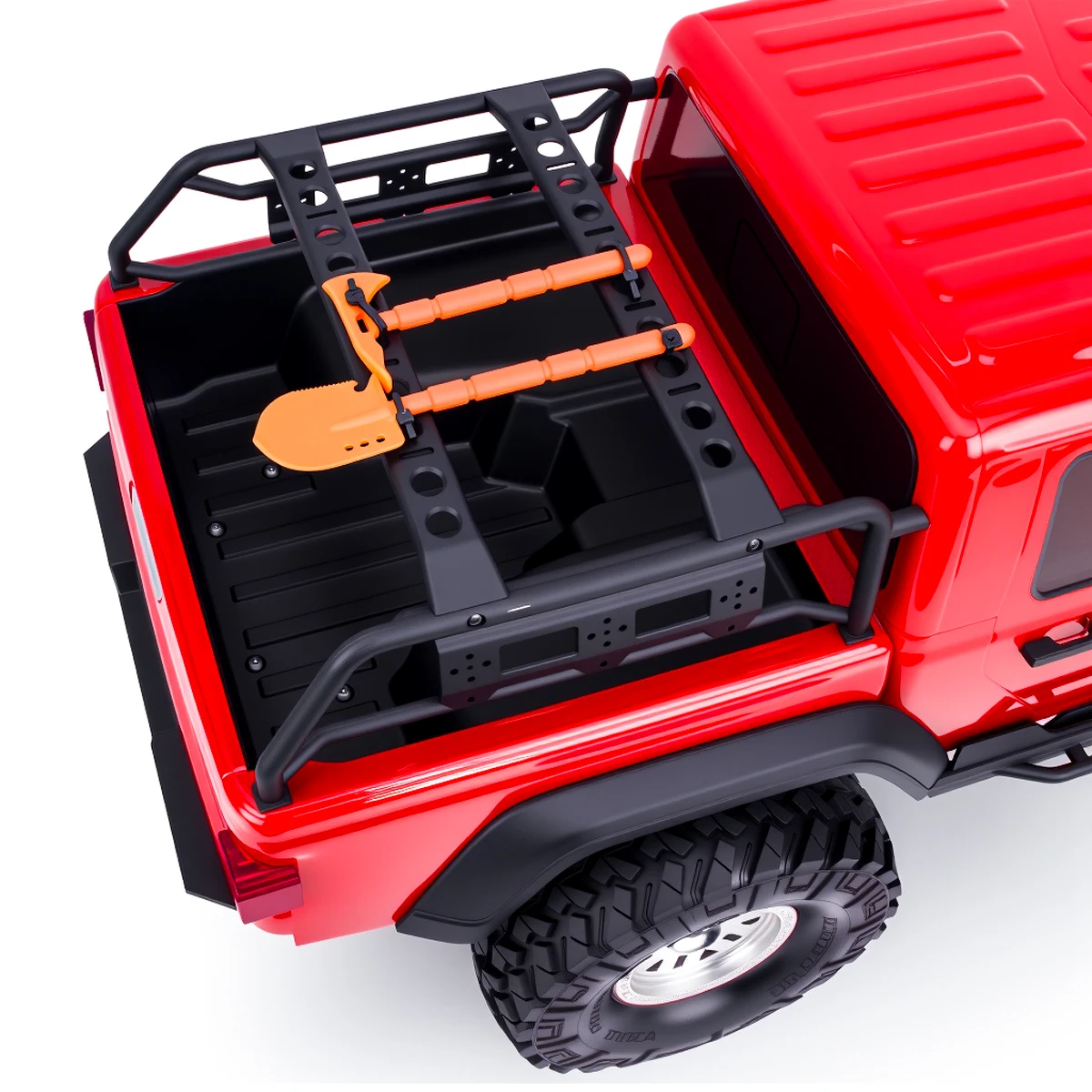 Conjunto de decoração de simulação, pá de nylon e picareta para caminhão crawler RC escala 1/18 1/24