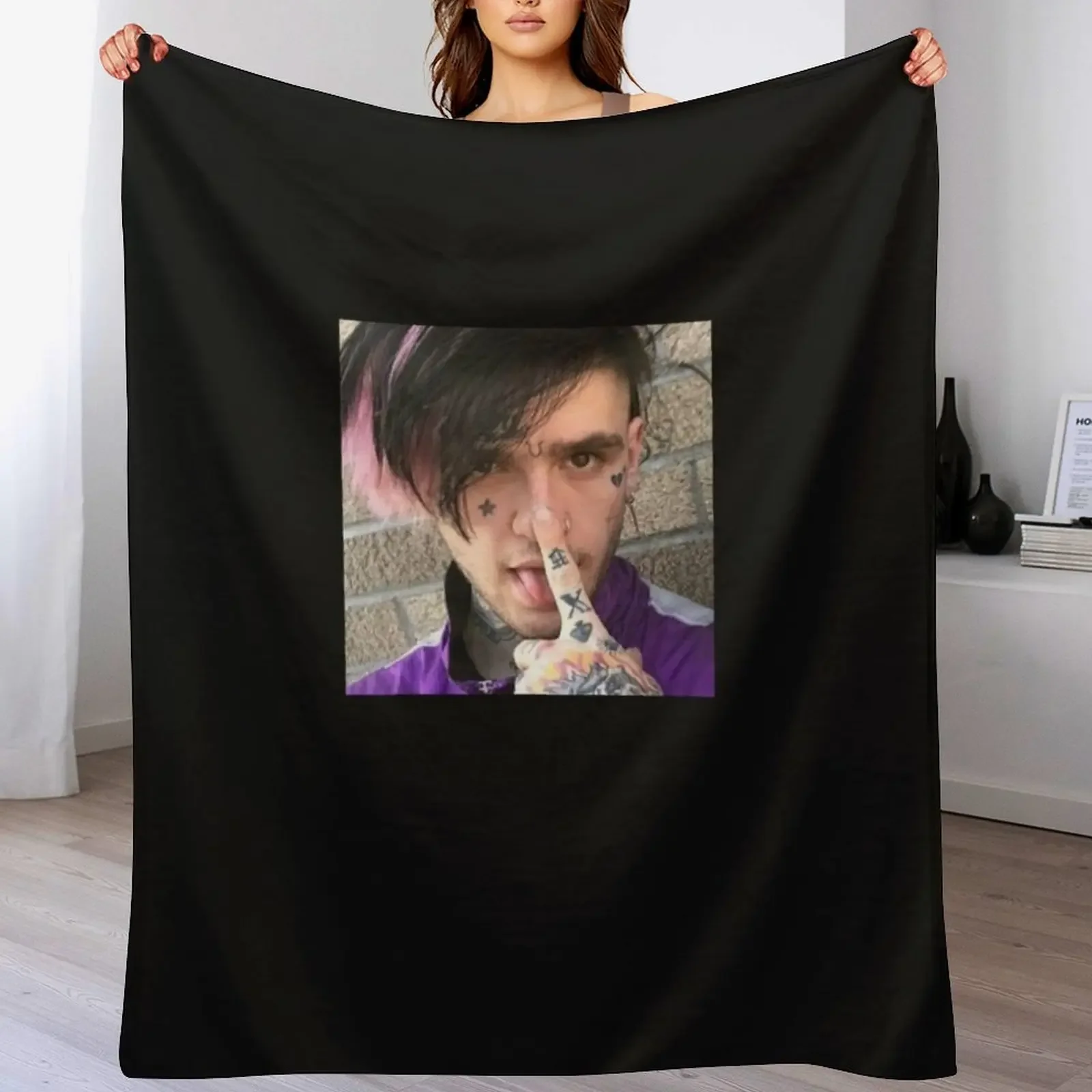 

Lil Peep Throw Blanket Retros Shaggy Furry Travel Blankets