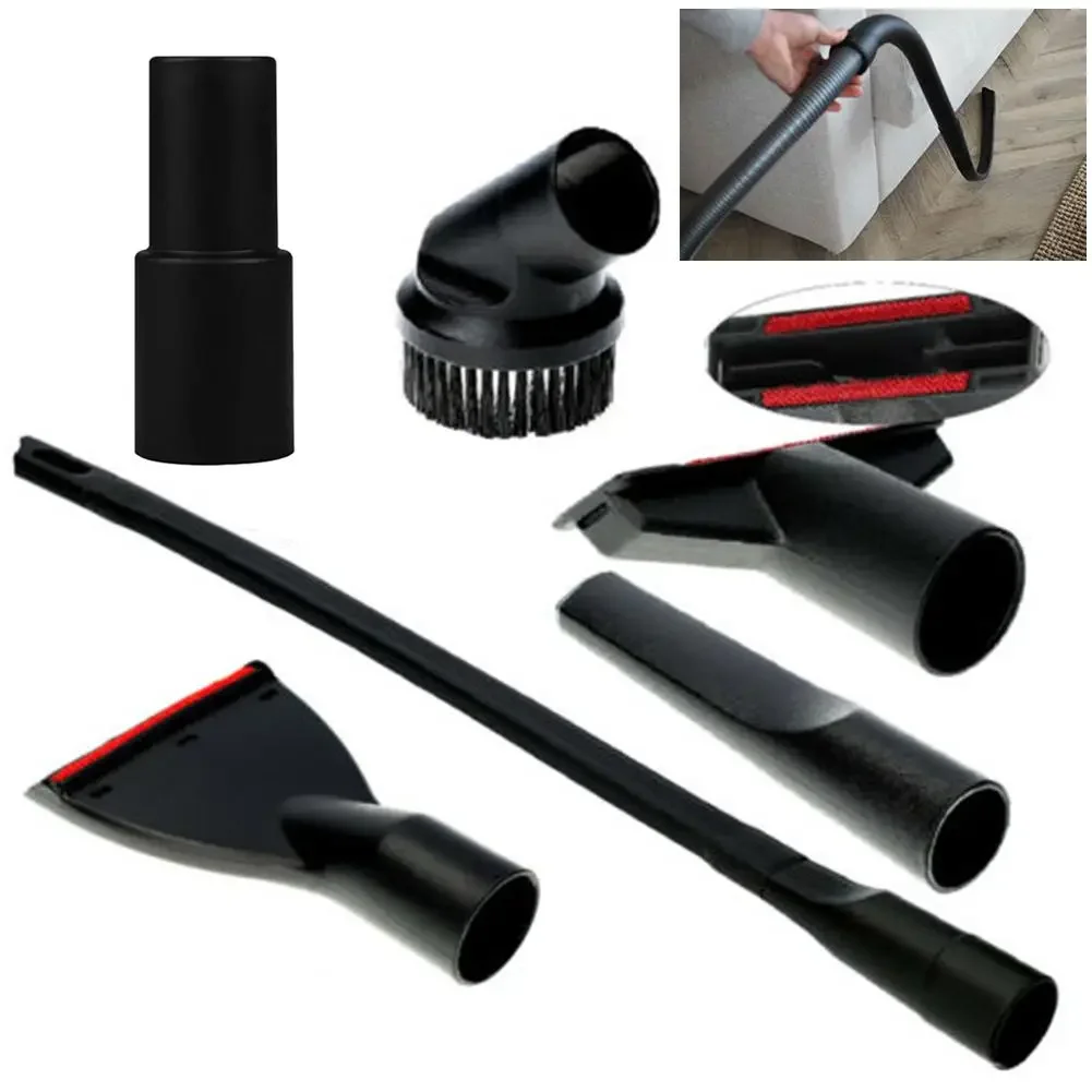 6pcs Vacuum Cleaner Replacement Parts Set Designed For 35mm Vacuum Tubes With Round Brush Crevice Tool And Sofa Suction Tool