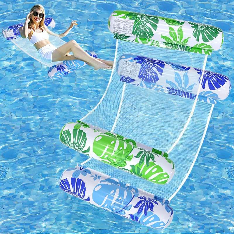 Cross-border swimming pool PVC inflatable float, foldable water striped hammock, adult leisure lounger, float wholesale
