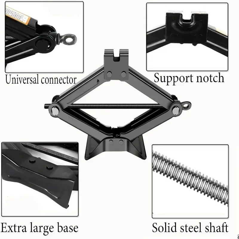 Car Jack 0.8T/1T/2T Heavy-duty Wrench Dual-use Labor-saving Handle Tool General Motors Jack Wrench Repair Tire Replacement Tool