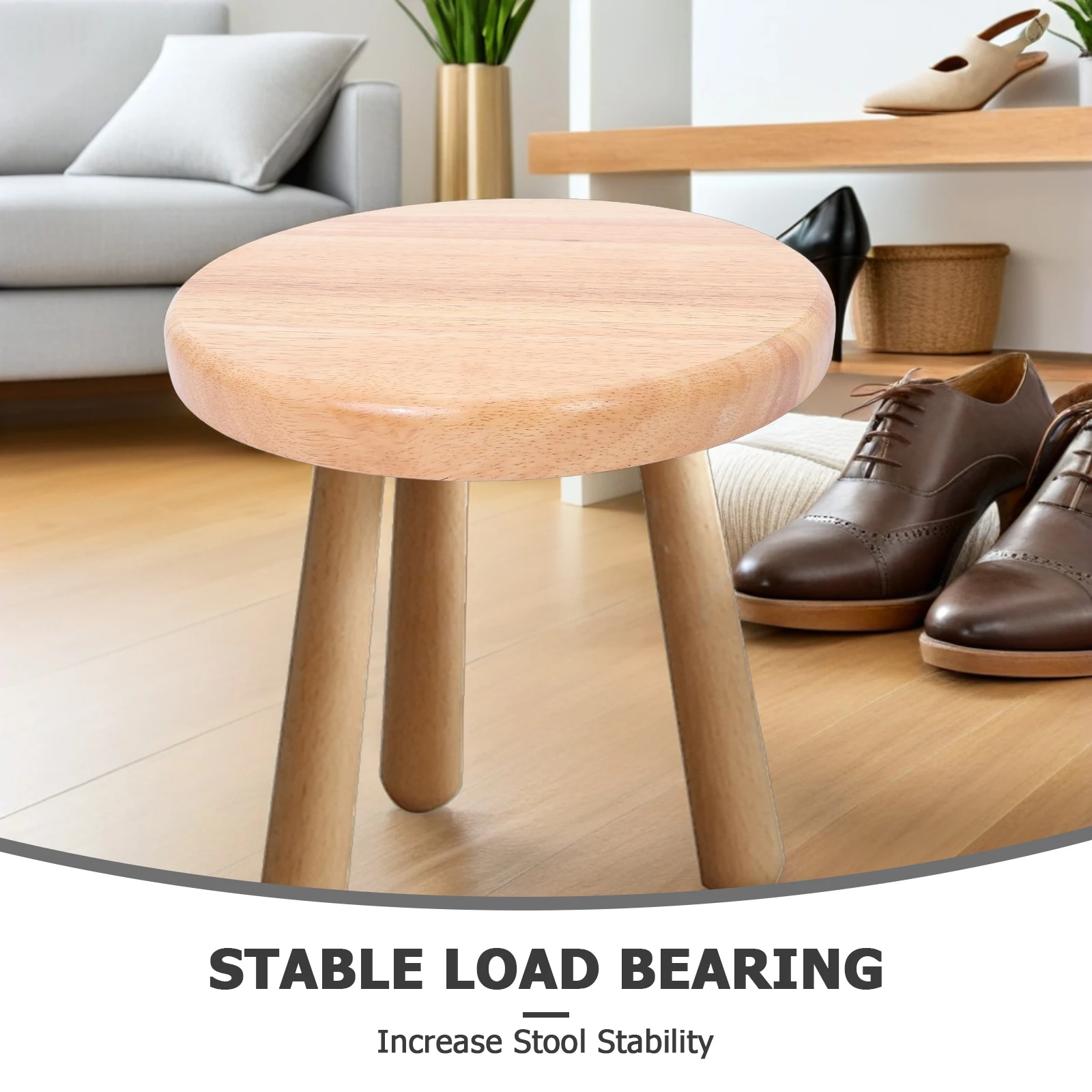 استبدال مقعد البراز المستدير من الخشب الصلب، سطح كرسي الطعام السميك لمقاعد للبار وكراسي المقصف للاستخدام التجاري من الخشب #2