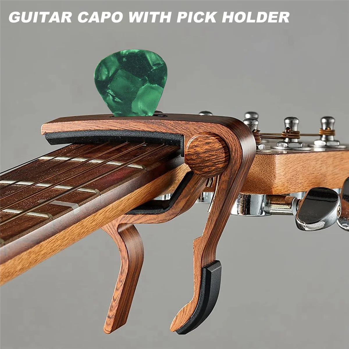 Gitaar Capo Met Pick-Houder En 4 Gitaar Plectrums Voor Akoestische Elektrische Gitaar Ukelele Mandoline Banjo