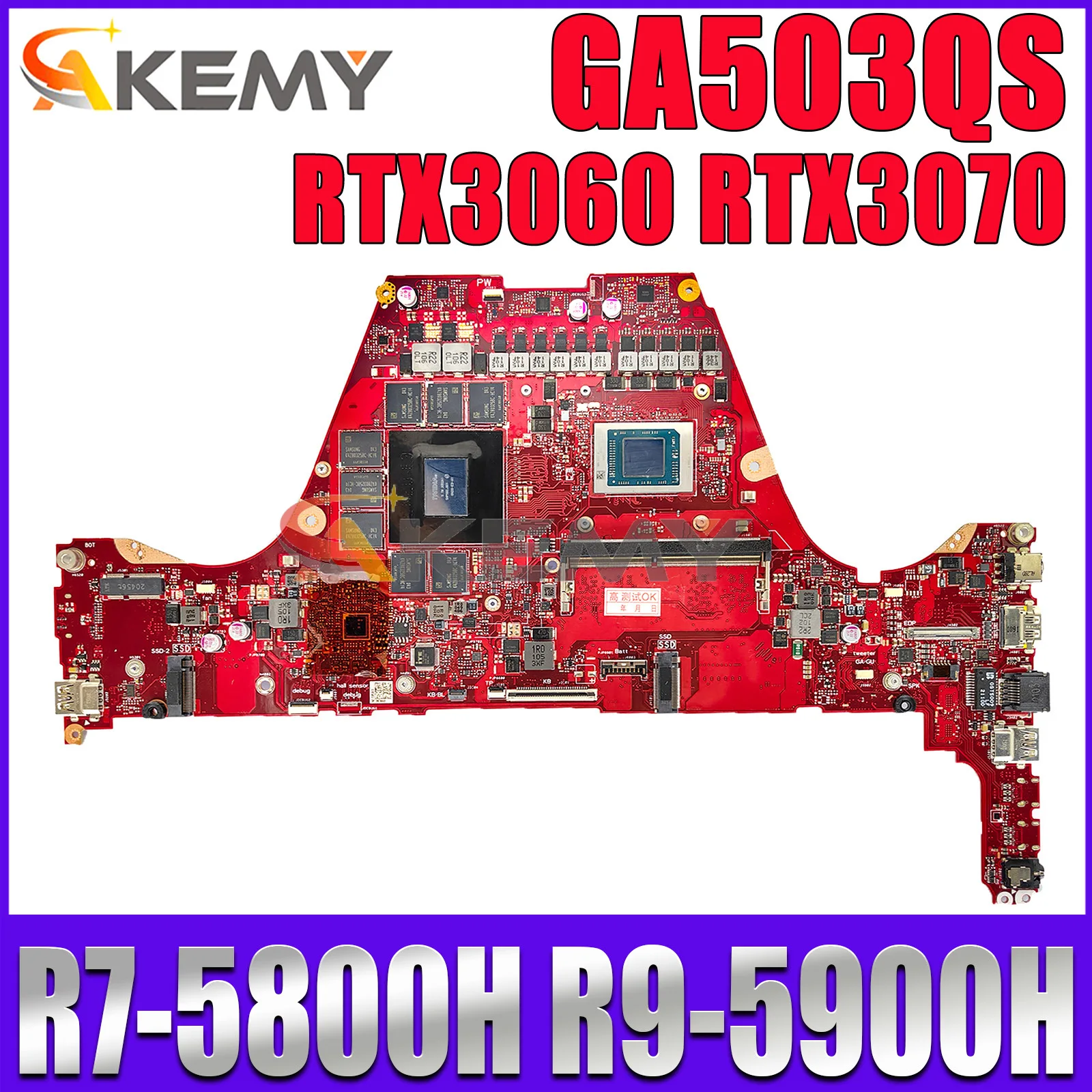 

GA503QS Motherboard For ASUS ROG Zephyrus G15 GA503QR GA503QM GA503Q Laptop motherboard R7 R9 8G/16G RAM RTX3060 RTX3070 RTX3080