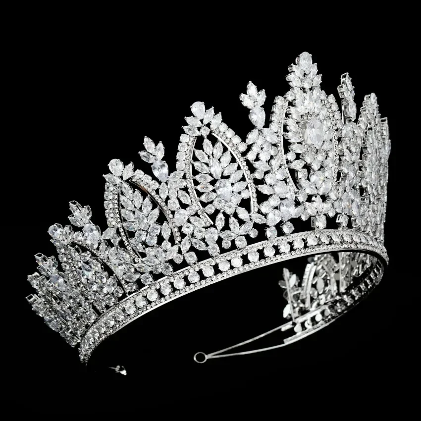 New Zircon Bridal Crown Headpiece Metal Plated Korea Style Diamond Wedding Hair Accessory Quality Solid Crown