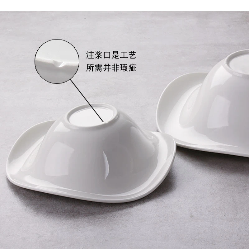 النمط الأوروبي النقي الأبيض السيراميك طبق للسلطة وجبة خفيفة الحلوى أطباق البورسلين أدوات المائدة المطبخ طاولة طعام الديكور