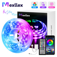 Mexllex 30M/20M/15M RGB LED Strip with App and Remote Control, Timer Setting, Sync with Music, Dimmable Color Changing for Game