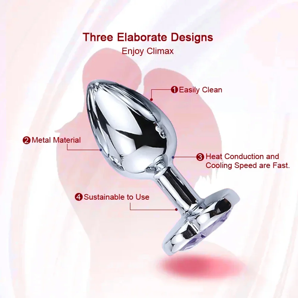 3PCS S/M/L Metal Anal Plug Butt Plug Sex Toy Butt Toy for Women Men Couples  Gay Adult Game Masturbator Anal Diamond Sex Shop 18 - AliExpress 66