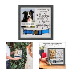 Dog Memorials Picture Frame Dog Picture Frame Pet Collar Sympathy Gift Bedroom Home Decorations for Grieving Friend B03E