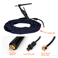 Professional  WP17 TIG Torch 5m Air Cooling Flexible Neck Quick Plug 10-25 Suitable For WS TIG180/200/250 Welding Machine
