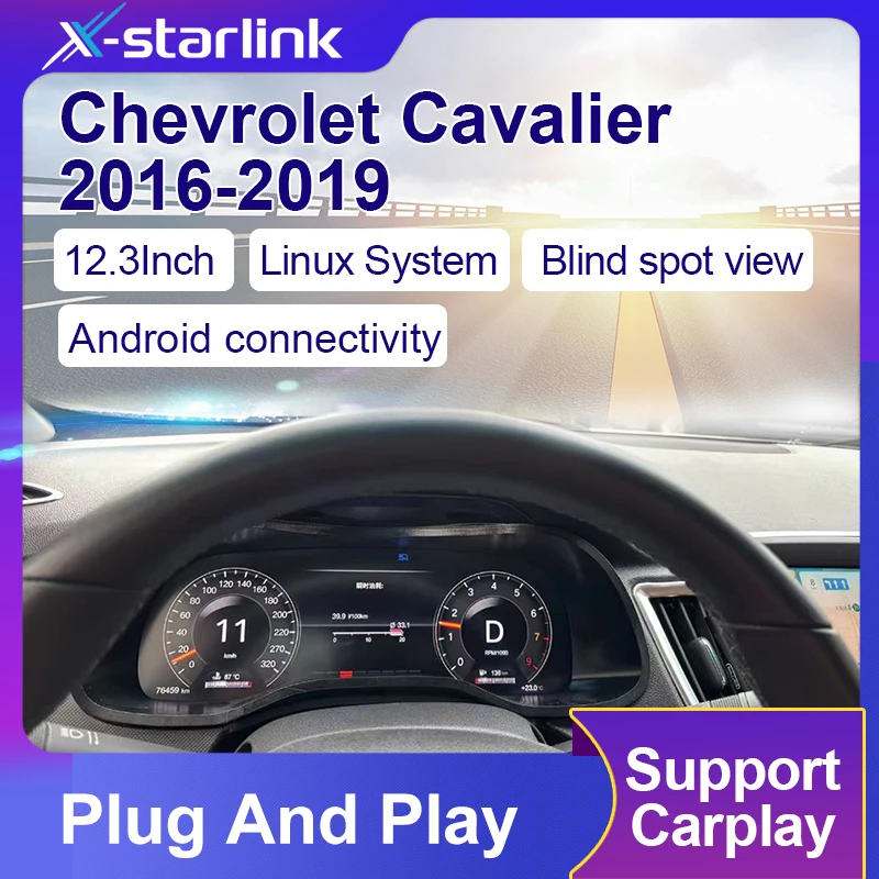 

Для Cavalier Onix 2016-2019 12,3-дюймовый цифровой спидометр ЖК-дисплей приборной панели с телефонным звеном Обновление приборной панели автомобиля