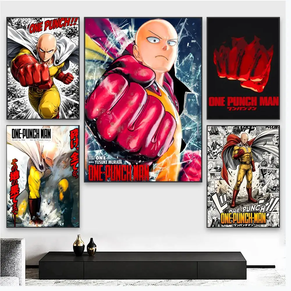 One-Punch Man Poster Wall Art Poster Pictures, Aesthetic Home Decor For Living Room Bedroom Office