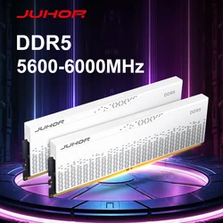 JUHOR DDR5 RAM 16GB 32GB 5600MHz 6000MHz 6400MHz 6800MHz 7200MHz DIY Memória de mesa para jogos de computador