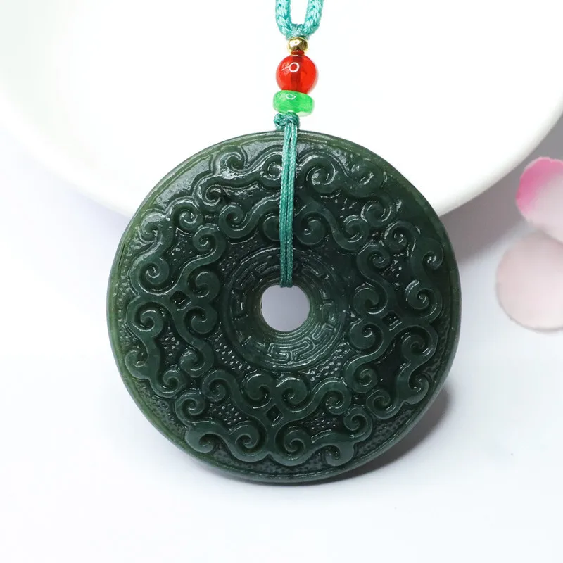 

Natural Tabqing Hetian Jade Cloud Plaque Pendant Lucky Charm HT2032201