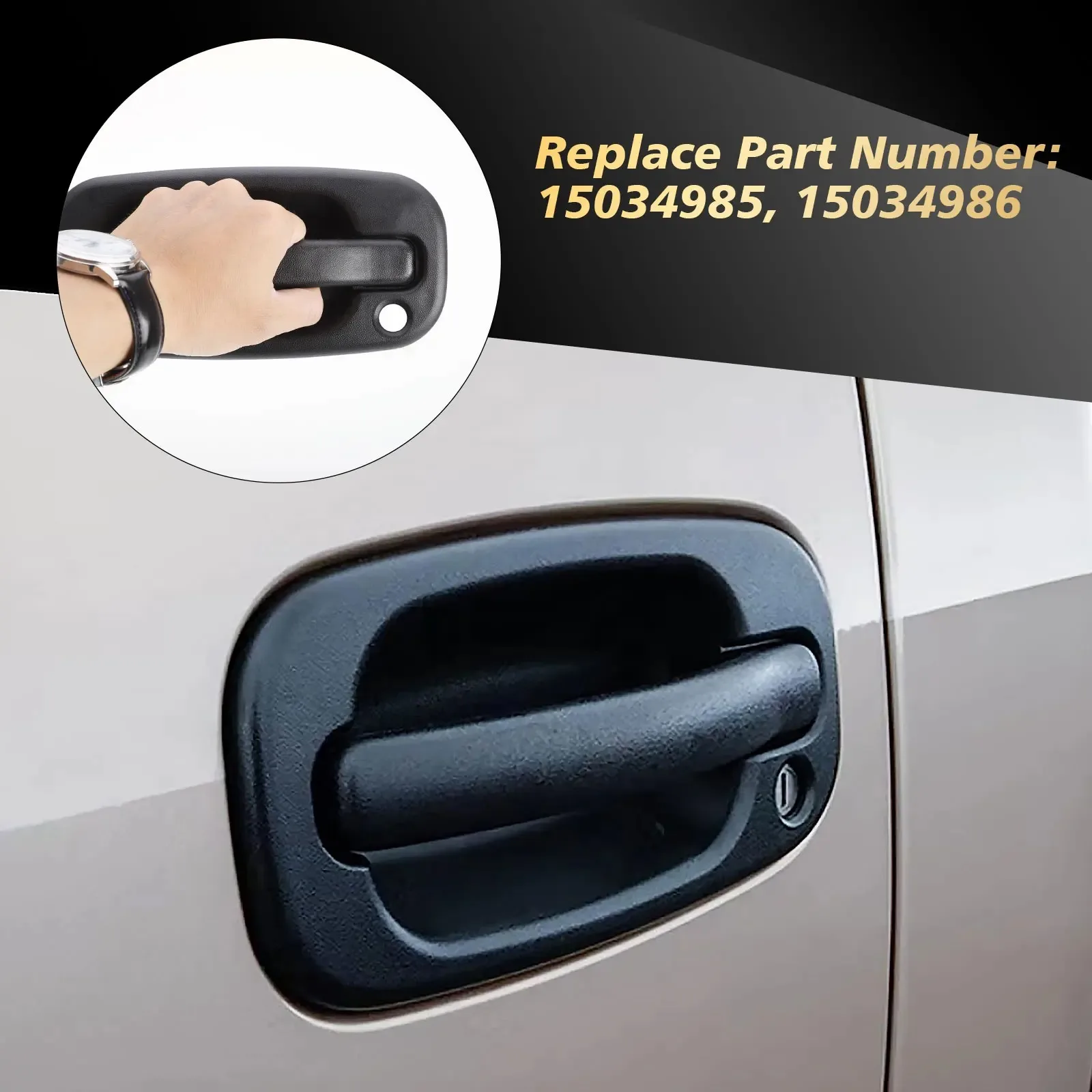 

Exterior Outside Door Handle with Key Hole Front Left /Right for 1999-2007 Chevy Silverado Suburban Tahoe Avalanche GMC Sierra