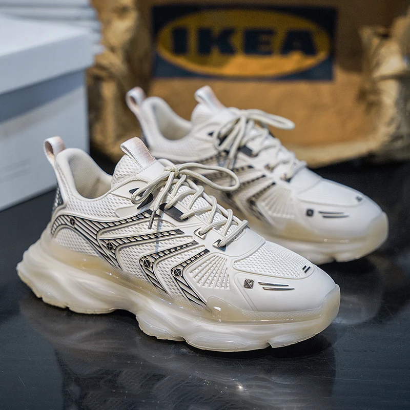 

Весенне-летняя дышащая повседневная мужская удобная уличная спортивная обувь из сращенного материала с сетчатой поверхностью