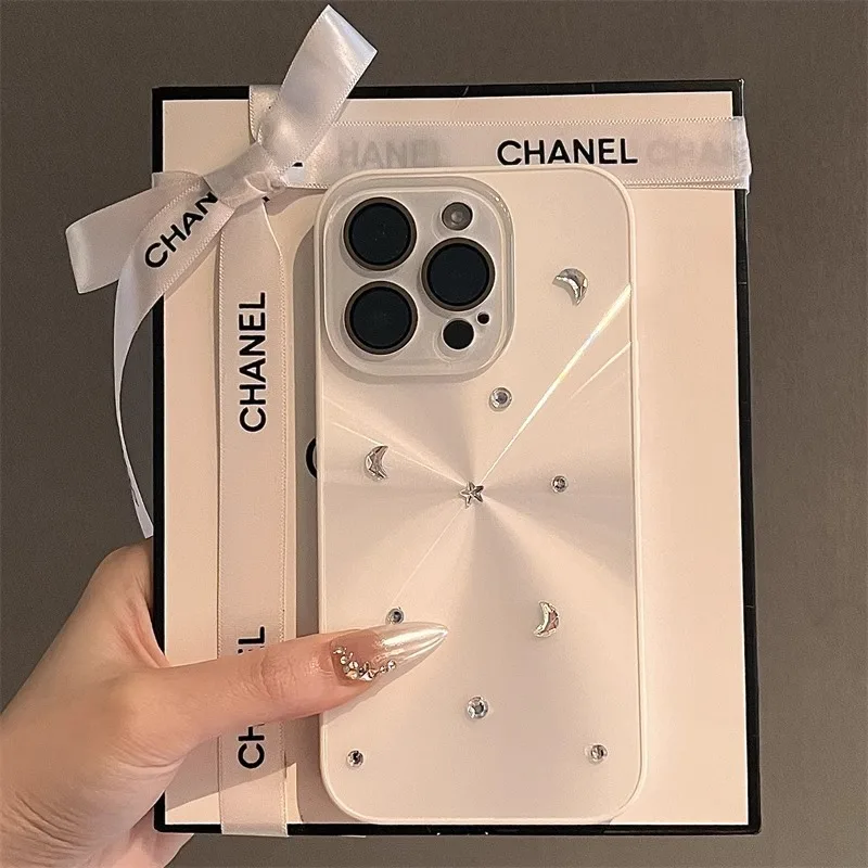 

Luxurious Sparkling Gemstone Diamond Moon Star Aurora Phone Case Suitable IPhone16 15 13 12 11 Pro Max with Lens Protective Film