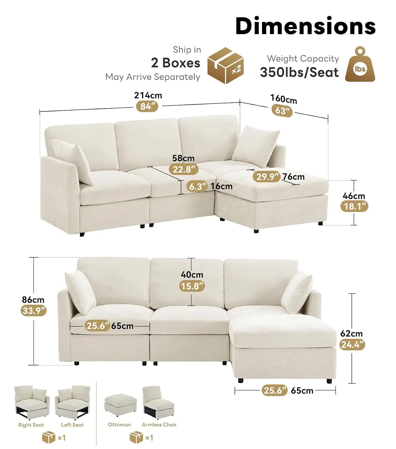 Beige Modular Cloud Sectional 2