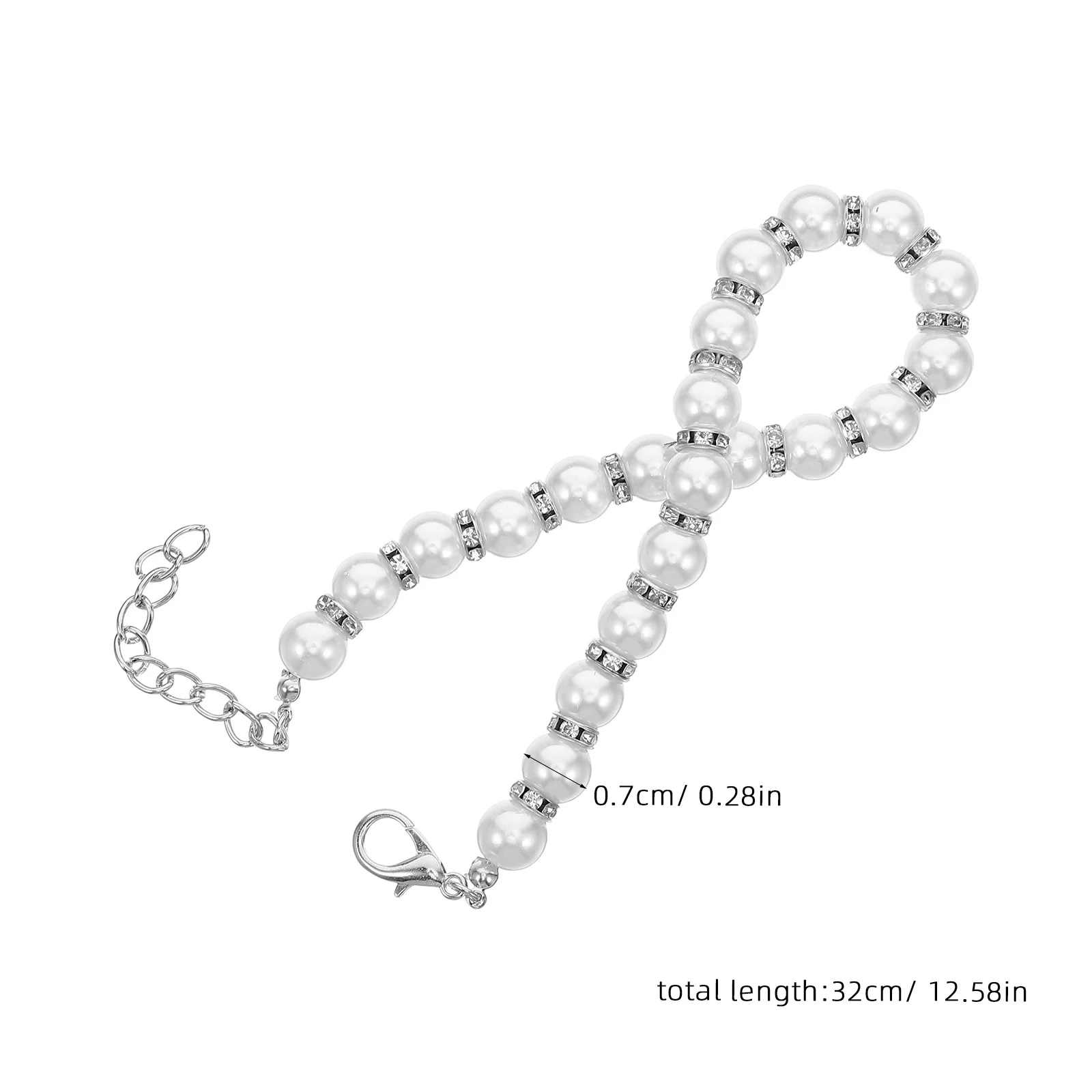 الكلب القط قلادة طوق تقليد اللؤلؤ بلينغ الملحقات الشريط القوس مجوهرات الأبيض مادة متينة مريحة تناسب