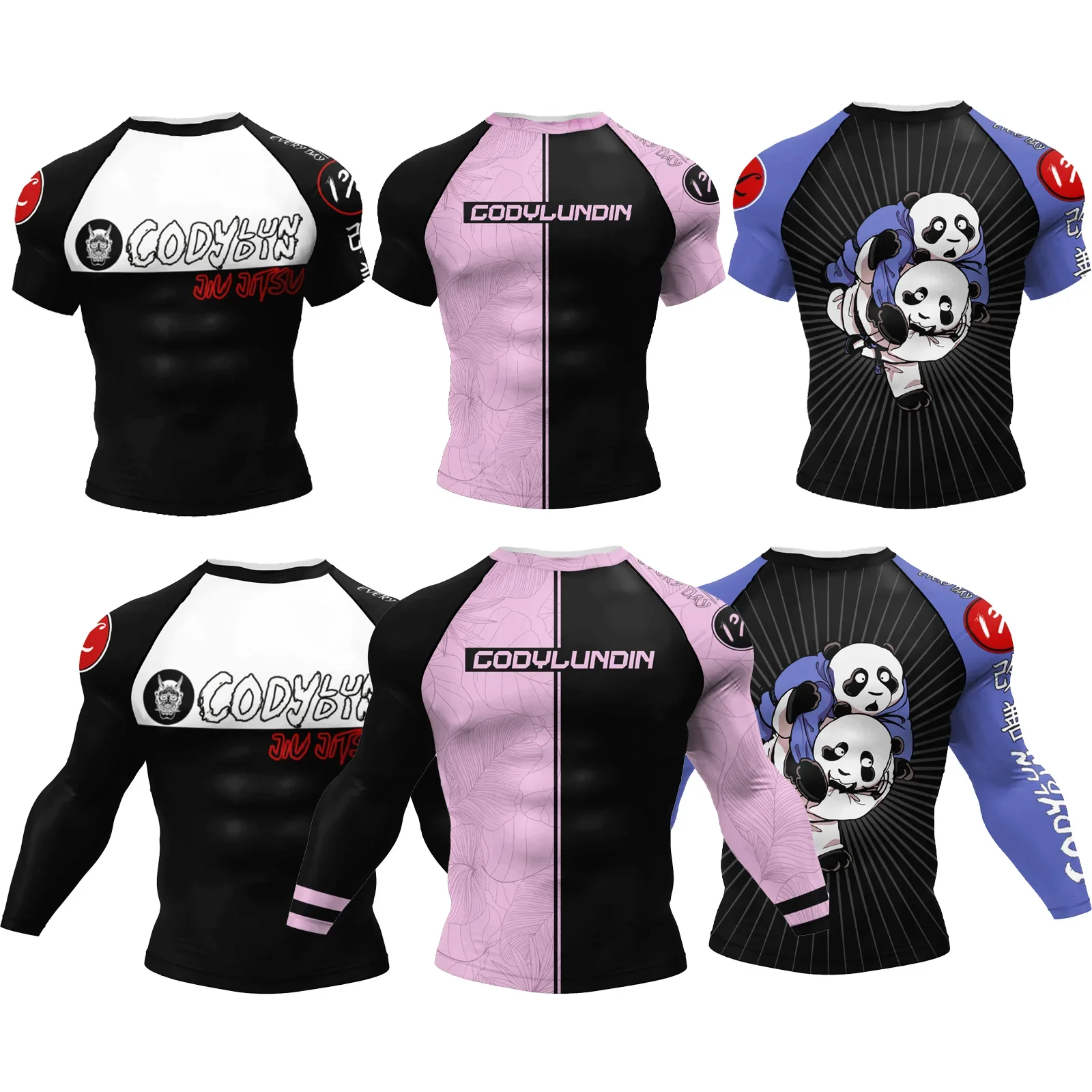 Sports Jiu Jitsu BJJ Rash Guard Men’s No GI MMA Full Sleeve Compression Rash Guards Gym Cycling  Jersey Grappling Combat Wear