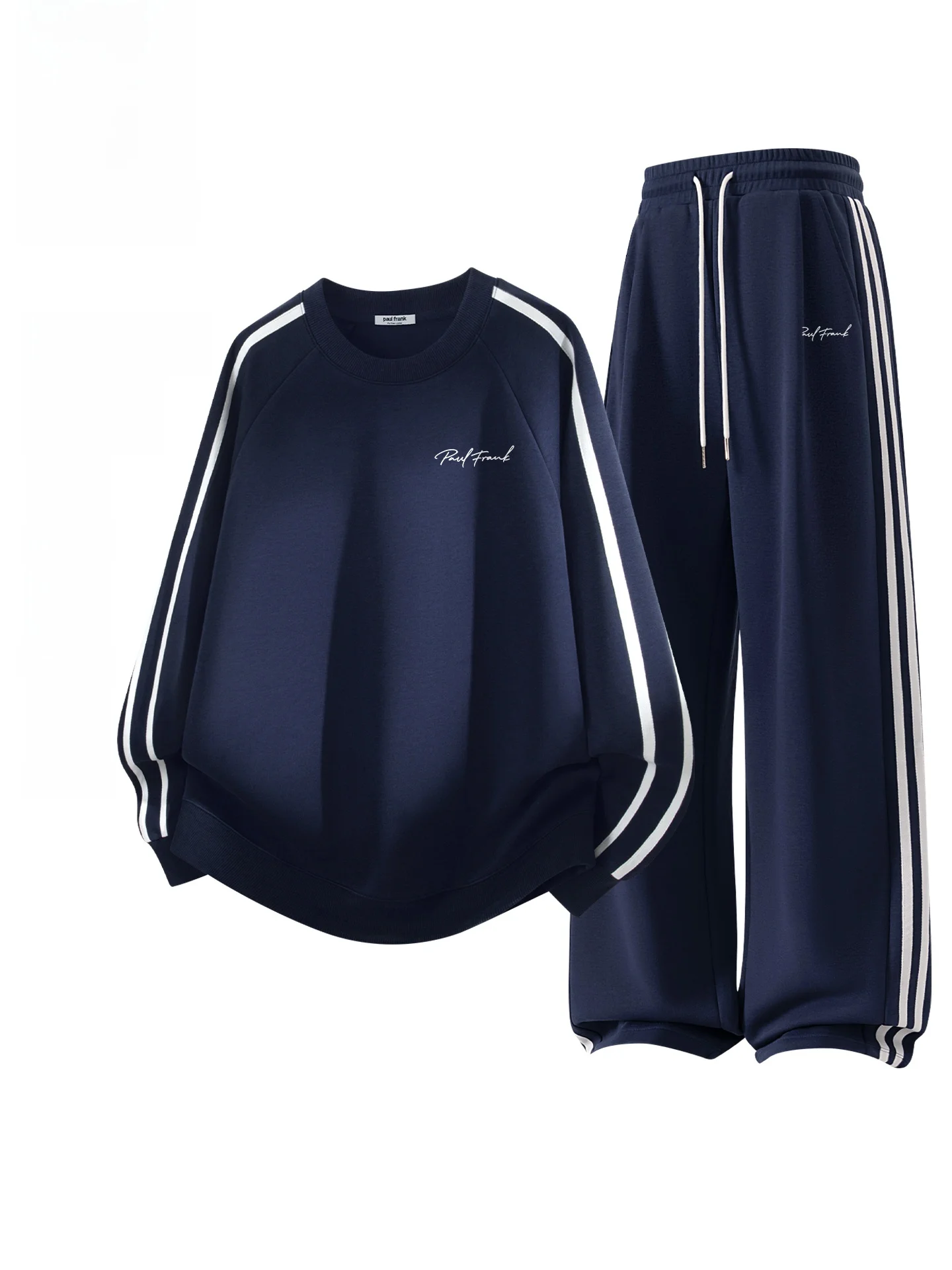 

Весенний спортивный костюм M: комплект из двух предметов в полоску, с длинными рукавами, из смесового хлопка и полиэстера, молодежный стиль