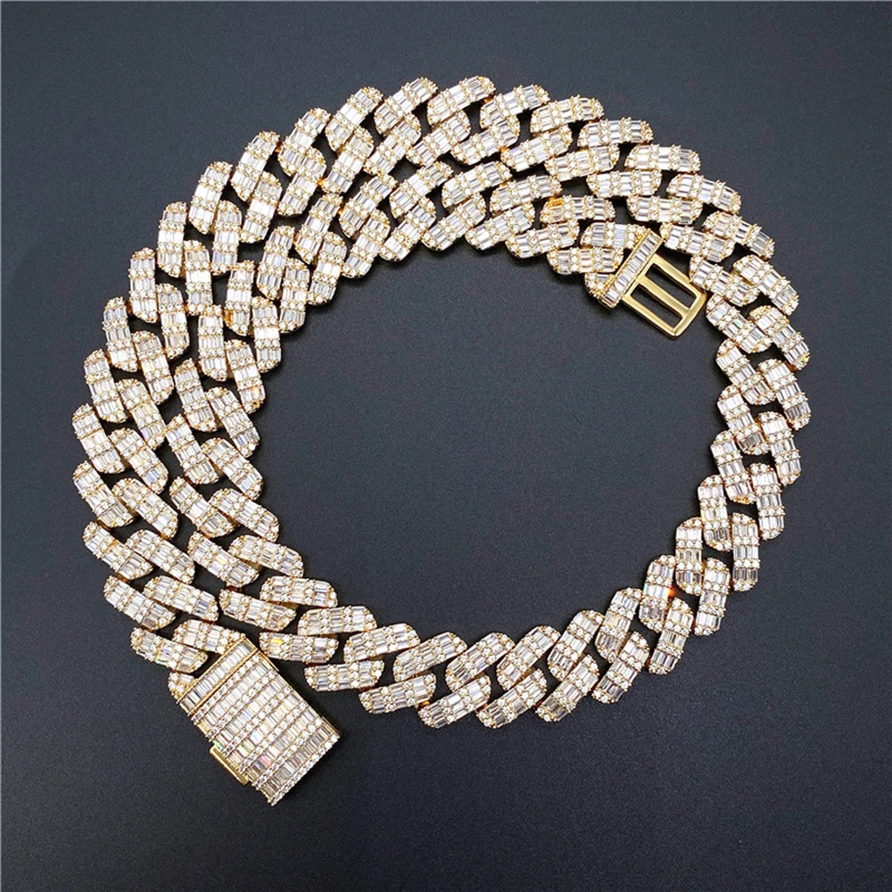 19mm Icedminer Width Iced Out Cuban Chain Necklaces For Men Women Bling Square Zircon Choker Jewelry Free Shipping