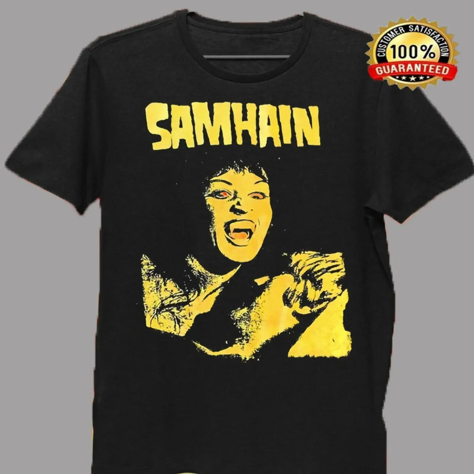 T shirt Samhain Band nera taglia dalla S alla 4XL cotone nero vintage Washed Top For Everyday Wear Comfortable graphic fashion