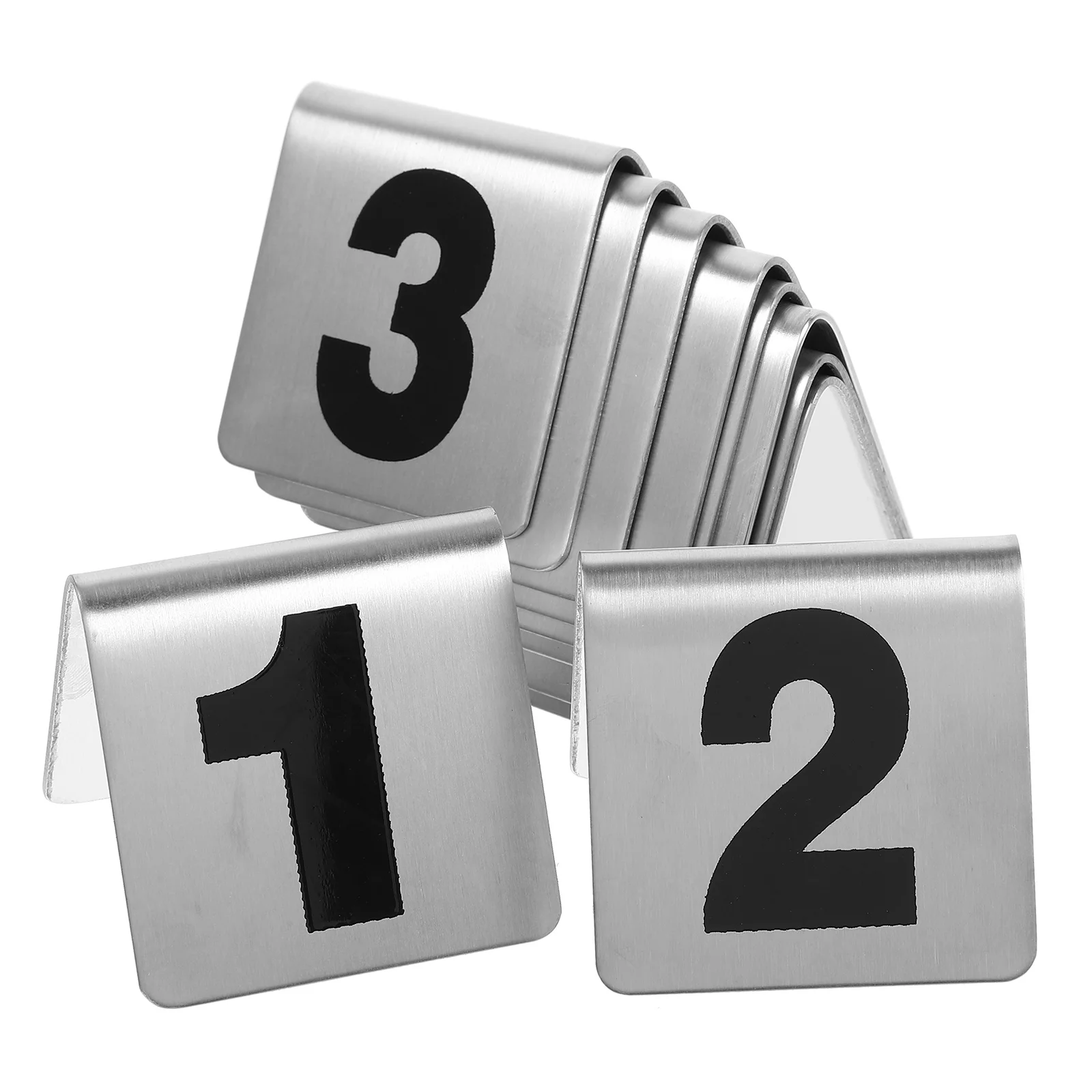 

10pcs Stainless Steel Table Numbers Elegant Metal Plates for Wedding Banquet Decor Reusable Seats Signs Modern Event