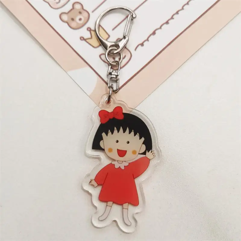 Kawaii Chibi Maruko-chan Keychain Cartoon Backpack Pendant Decoration Anime Jewelry Children Birthday Gift Pendant Wholesale