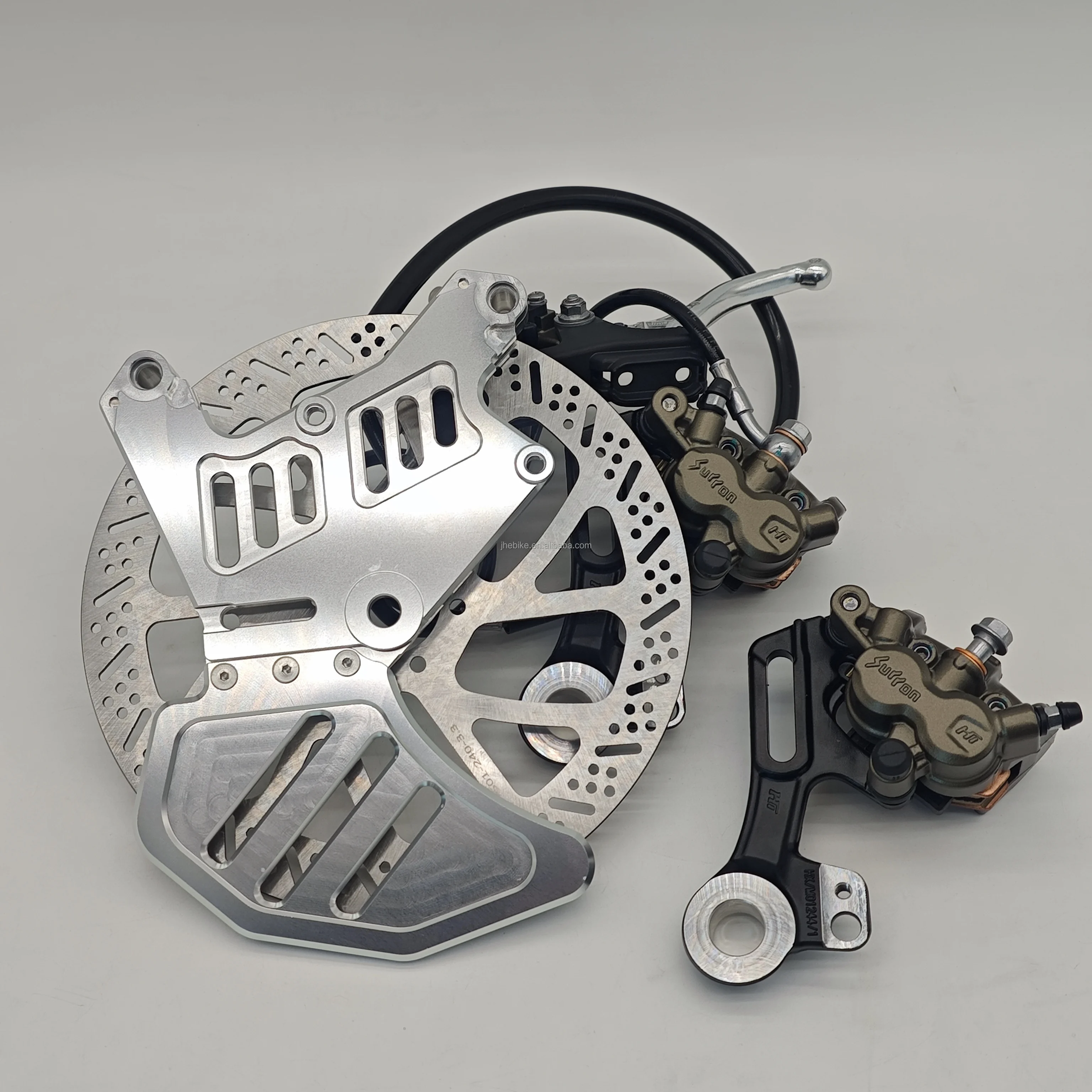 

For Surron Ultra Bee & Light Bee Rear Brake Assembly Dual Caliper Kit With OEM Adapter 6061 Aluminum + 2cr13 Material