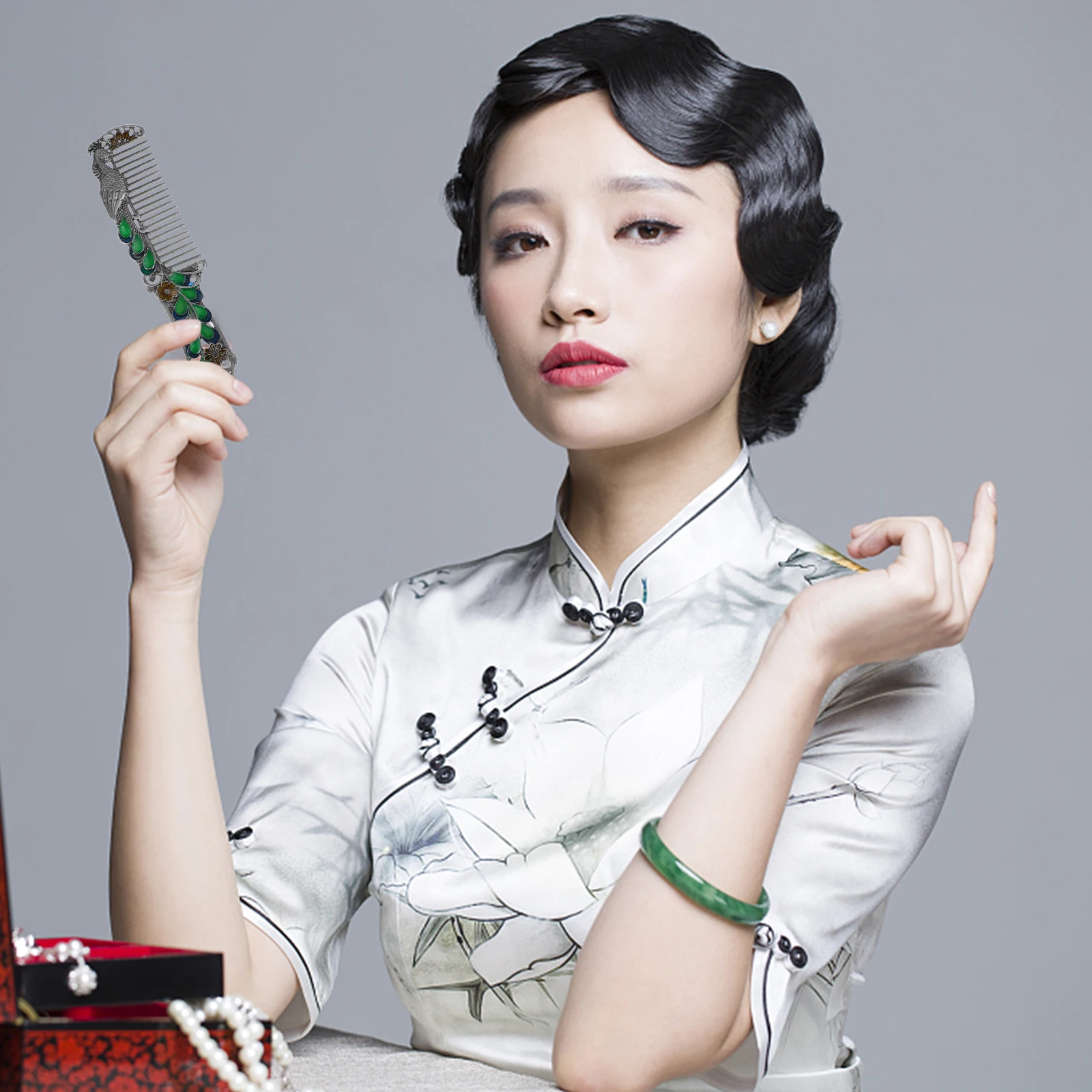 Retro spiegelhandvat Slijtvaste spiegels Klein reisbedrijf Draagbare badkamer Slaapkamer Kantoor