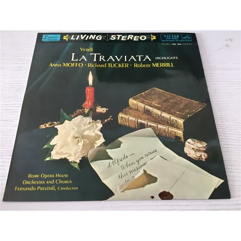 Verdi La Traviata dirigida por Fernando Previtali, disco de vinilo LP de ópera para coleccionistas de música clásica