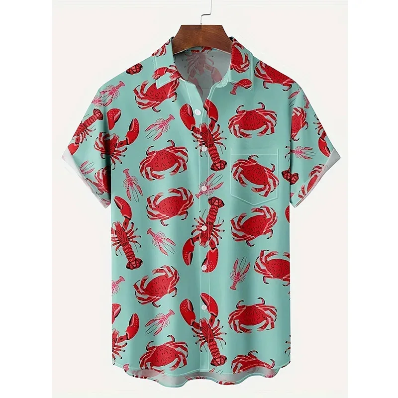 Men Hip‑Hop Street Graffiti Doodle 3D Print Hawaiian Shirt Short‑Sleeve Lapel Button‑Up Casual Breathable Summer Beach Tops