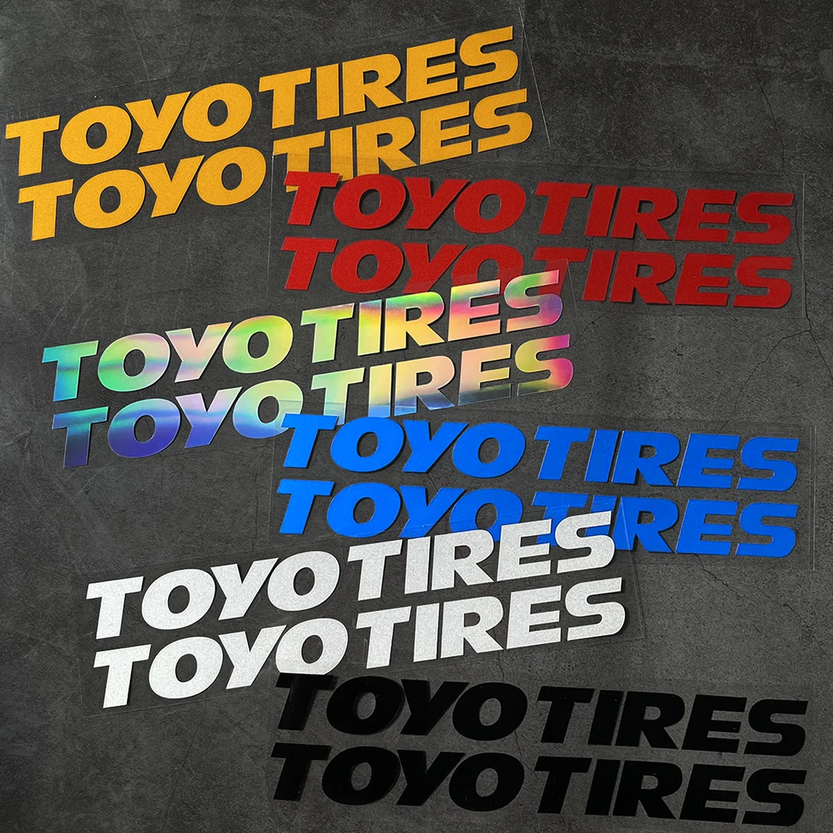 Car Sticker Toyo Tires Logo Windscreen Rear Windshield Hollow Letters Reflective Decals Bumper Door Helmet Modified Accessories