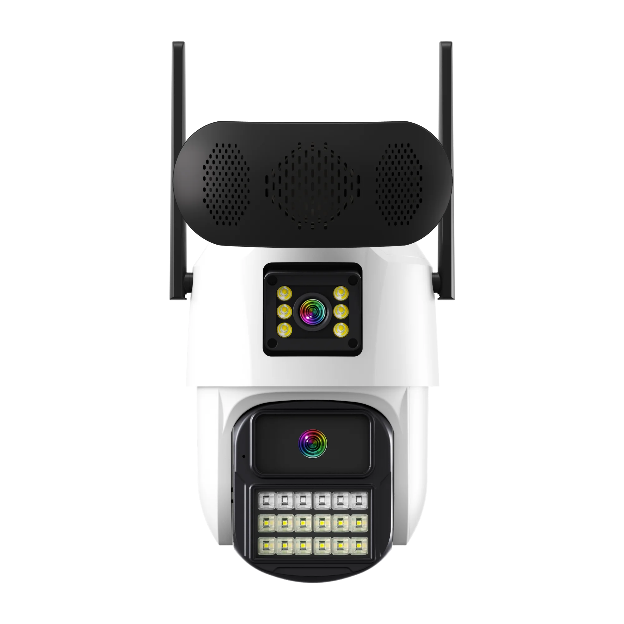8MP iCsee APP Big Siren Dual Lens  PTZ WIFI/4G IP Dome Camera Full Color AI Humanoid Detection Home Security CCTV Baby Monitor