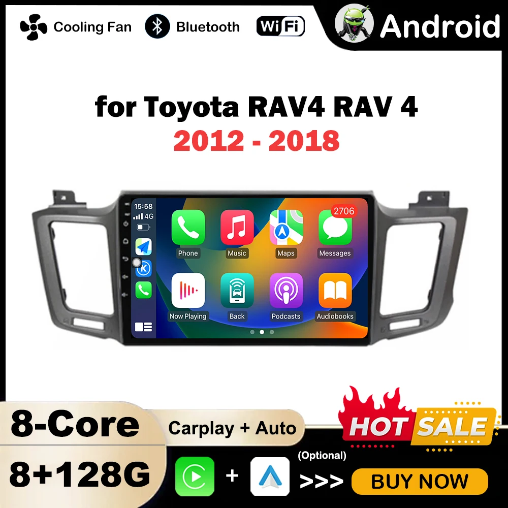 

10.1 inch for Toyota RAV4 RAV 4 2012 - 2018 Car Multimedia Radio Player Android OS GPS Navigation WiFi Auto Tools QLED Screen