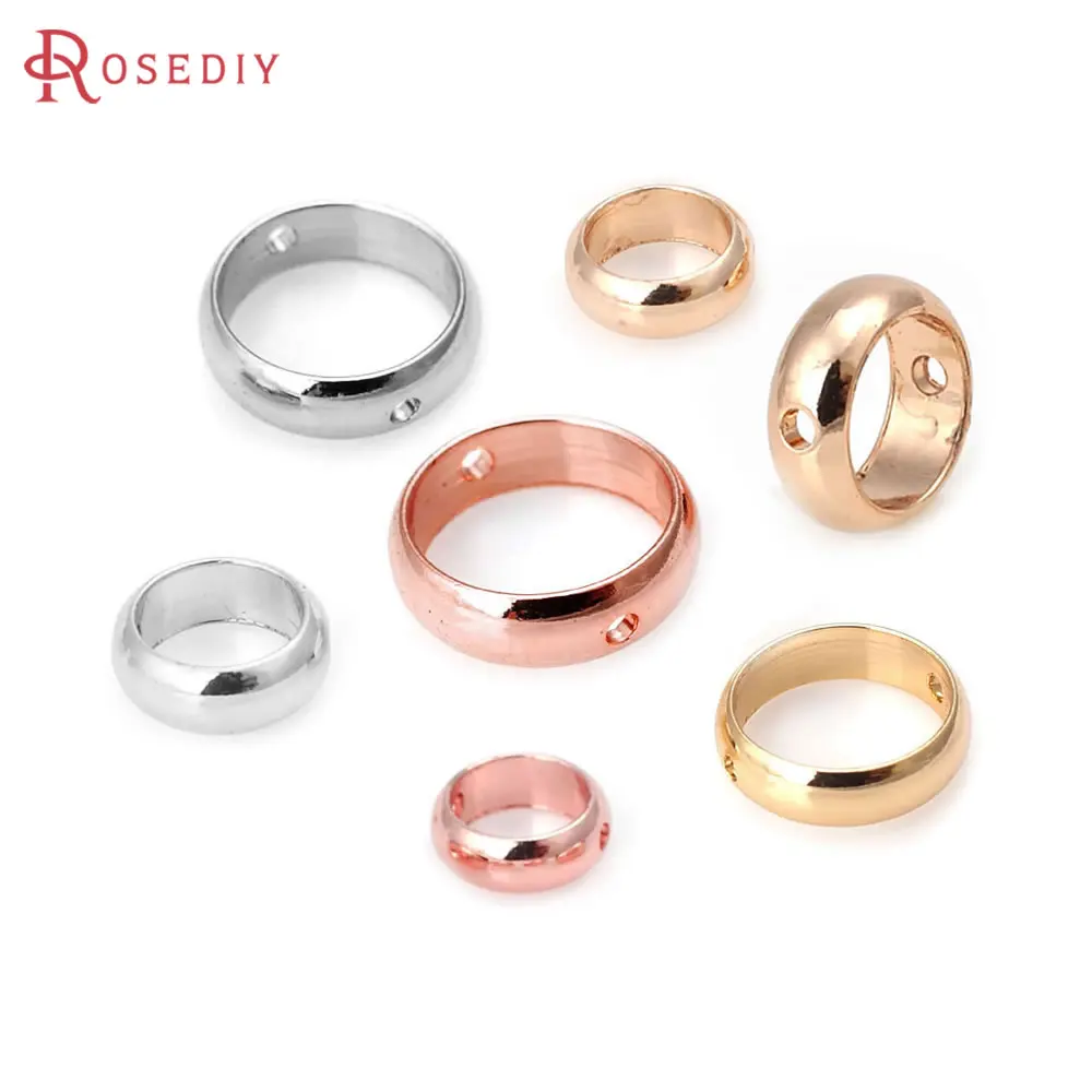 

6/8/9/10/11/12MM 18K Gold Color Silver Color Brass Beads Circles Round Can Through Beads Jewelry Making Supplies Diy Findings