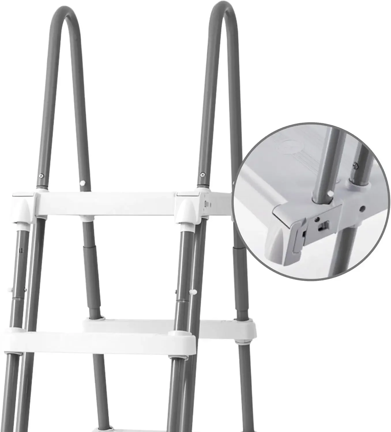 [شحن مجاني! ]Confer Plastic 7200 Roll Guard 48 "إلى 56" سلم أمان بإطار قابل للتعديل