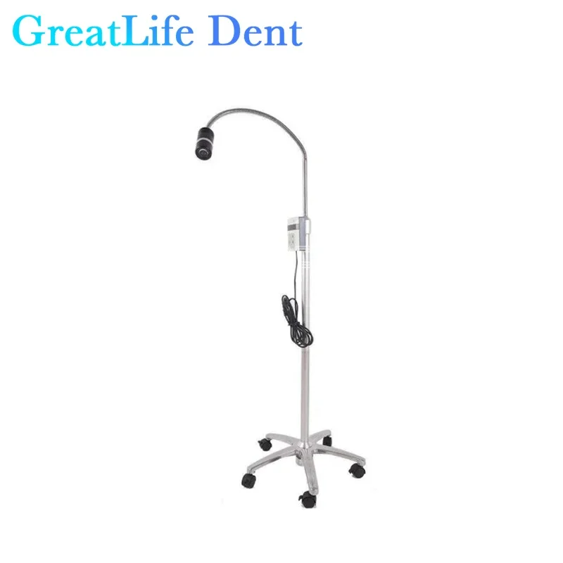 GreatLife Dent 12w JD1200L Dental, lampu Led gigi kecerahan tinggi dapat disesuaikan penyangga ponsel periksa hewan lantai berdiri Dental