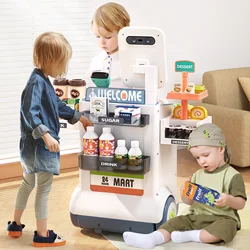 Children's cash register, supermarket checkout counter, toy play house simulation, boys and girls' birthday gifts, puzzle for 3-