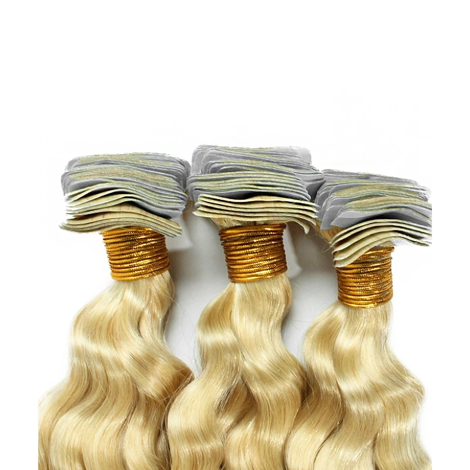 Ekstensi Rambut Manusia Deep Wave, Rambut Keriting Bergelombang Hitam Alami, Ekstensi Rambut Tempel Double Drawn, 100% Rambut Manusia Virgin