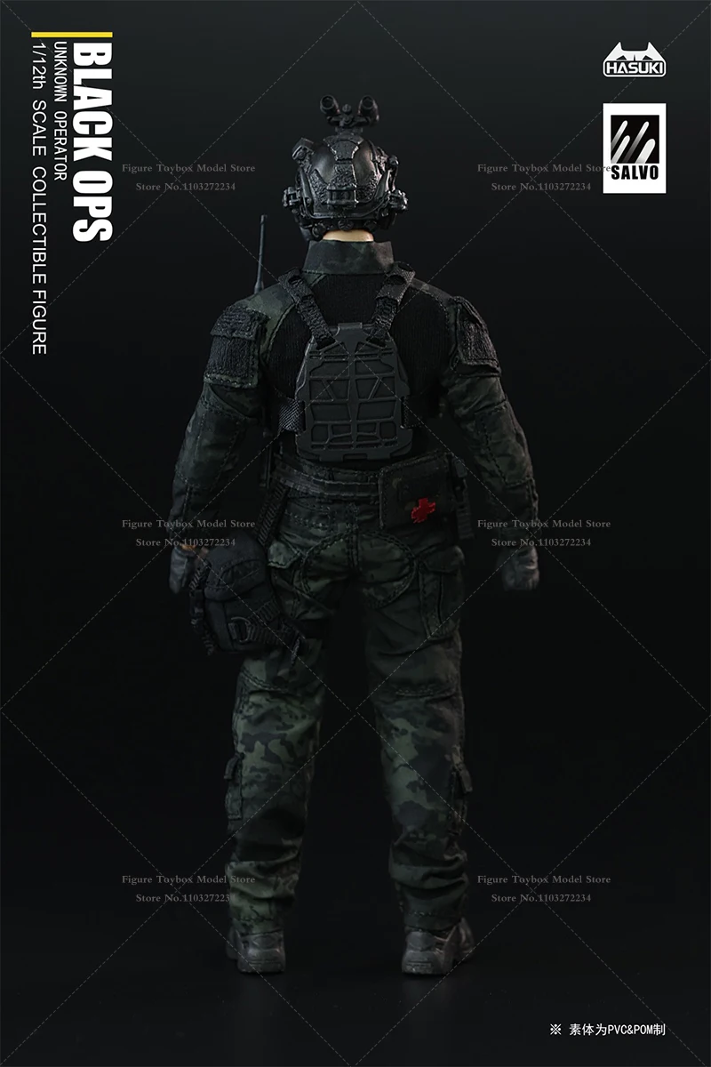 Hasuki 1/12 salvo serie erste charge sa01 black ops mini nacht kombi tischer militärischer soldat modell 6 "vollsatz action figur