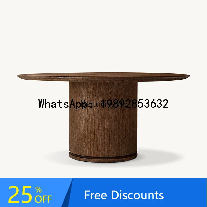 

HH **Американский сельский свет, роскошный высококачественный круглый обеденный стол из натурального массива дерева, вилла для небольшой квартиры