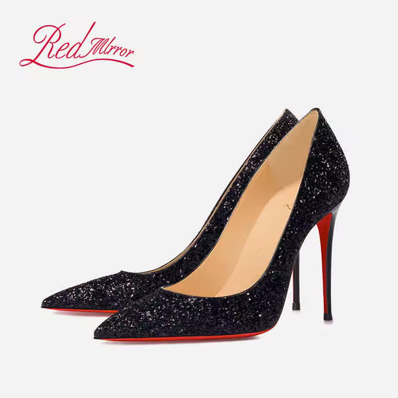 Black Women's elegant high heels Red Shiny Bottoms Luxury Brand Women heels 2025 trend Pointed Toe Sexy Party Pumps shoes Women - Image 18