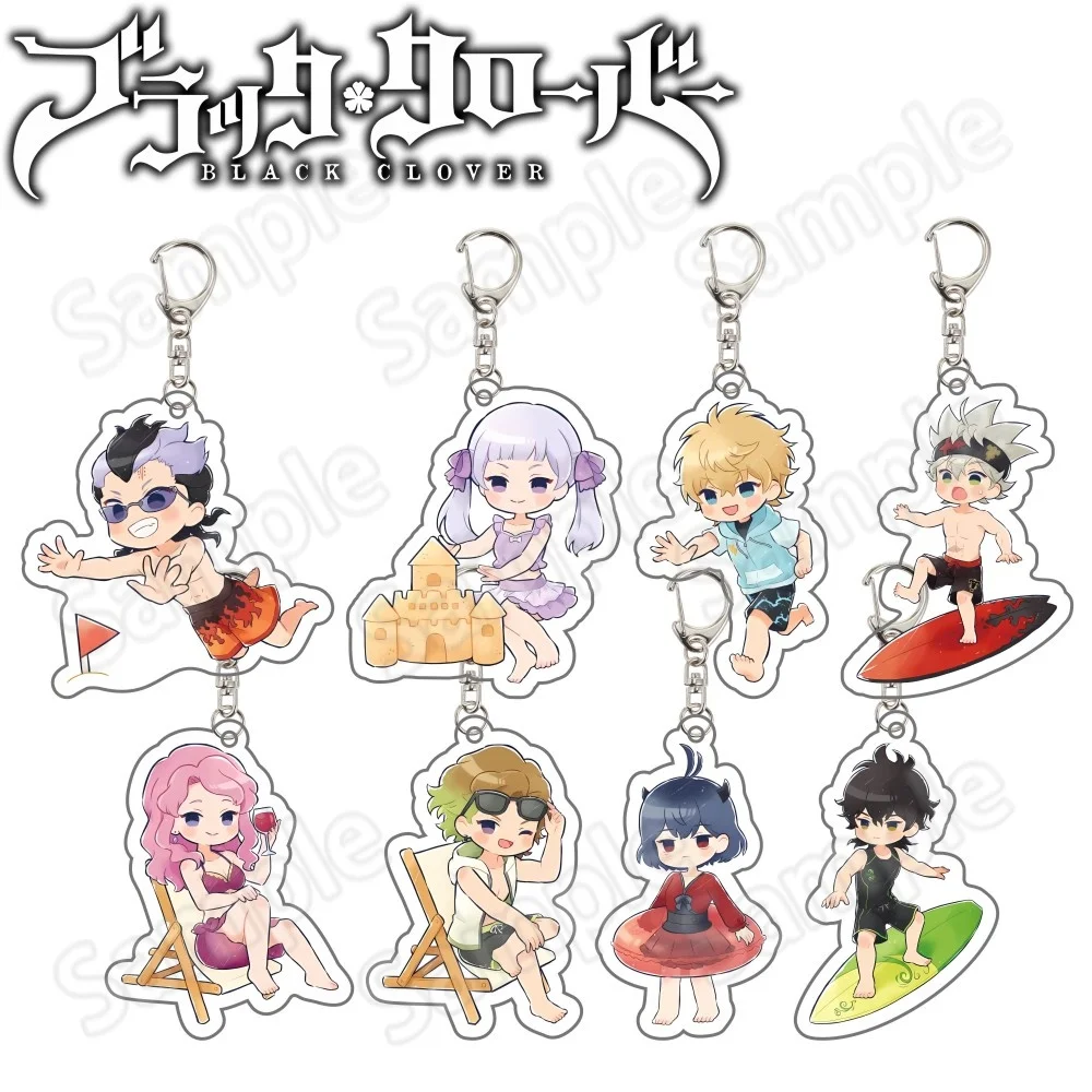 Hot Anime Black Clover 6cm Acrylic Asta Yuno Grinberryall figure Pendant Bag Car Keychain Cell phone Pendant present Gifts