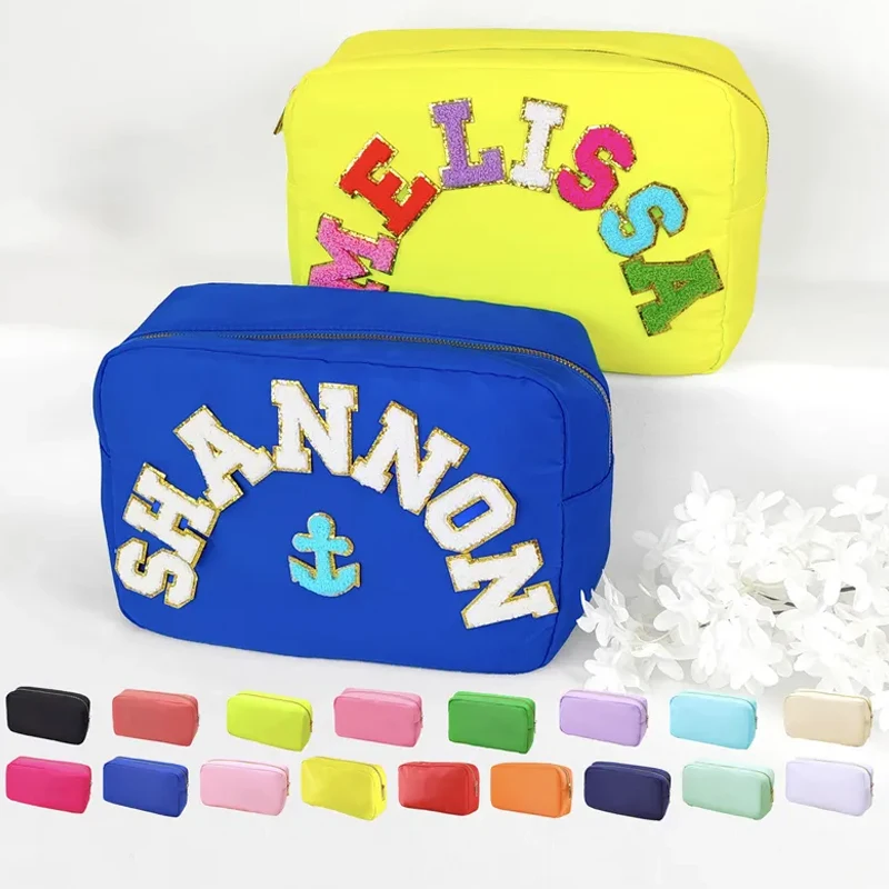 

Cosmetic Bag Custom Makeup Bag DIY Personalized Nylon Pouch Travel Case Large Toiletry Bag Bridesmaid Gift Cute Cosmetic Bags