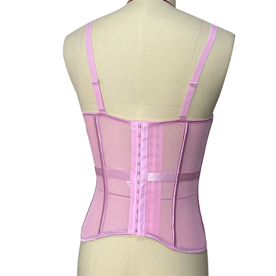 Becirzet Elegantes Formgebendes Sexy Spitzenkorsett Damen-Bustier Taillentrainer Schlankes Crop-Top Körperformer Mehrfarbiger Fischgräten-BH – Detail 29