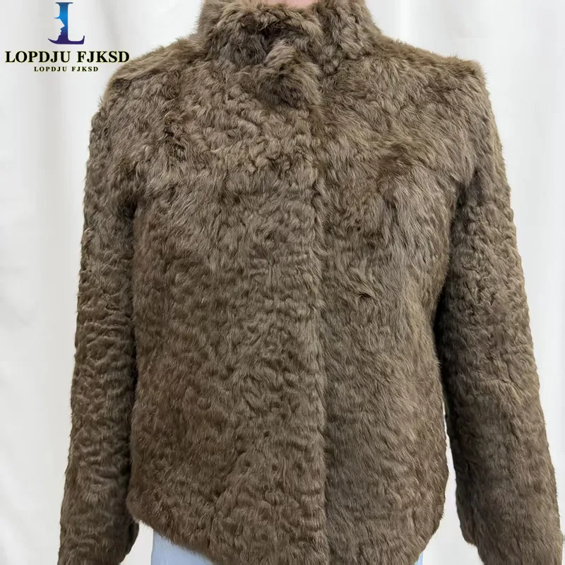 Real Rex Rabbit Fur Coat Women Autumn Winter Jacket Thick Warm New Covered Button Elegant Female Warm Outerwear